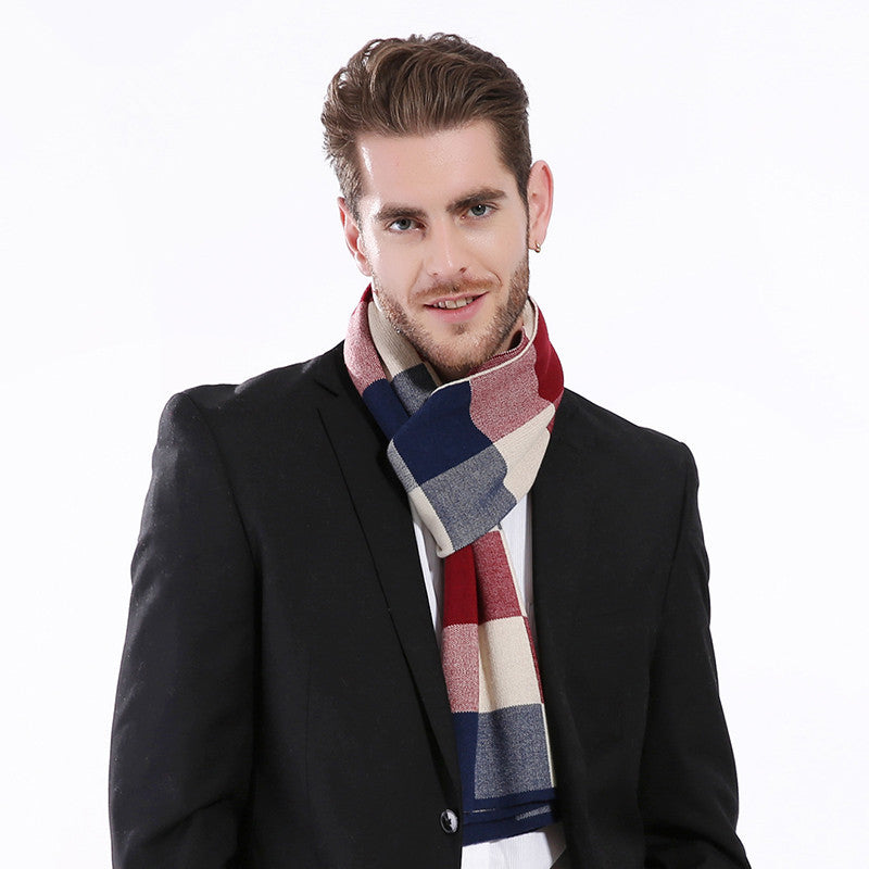 Herren Karoschal aus Wolle – Britischer Stil, 180x30 cm