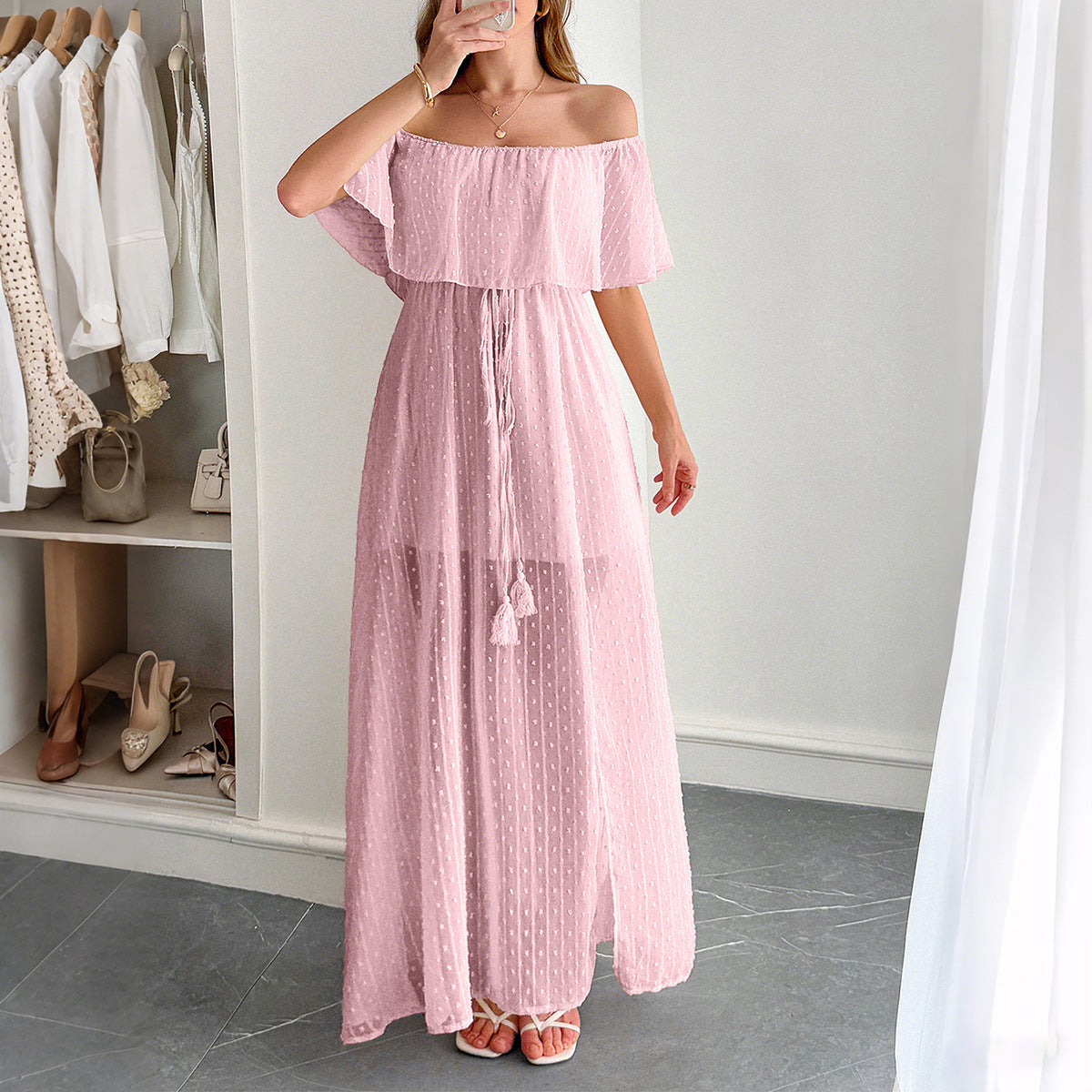 Elegantes Tube Top Korsett Kurzarm Damenkleid