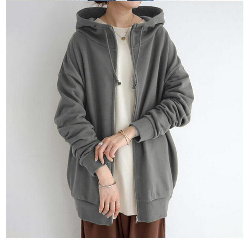 Damen Fuzzy Hoodies Langer Sport Pullover Hoodie Full-Zip Hoodie Sweatshirt