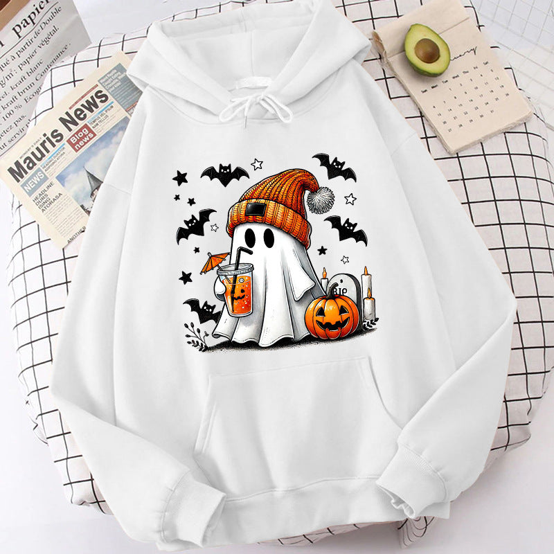 Halloween Geist Kürbis Fledermaus Hoodies Für Frauen Mode Mit Kapuze