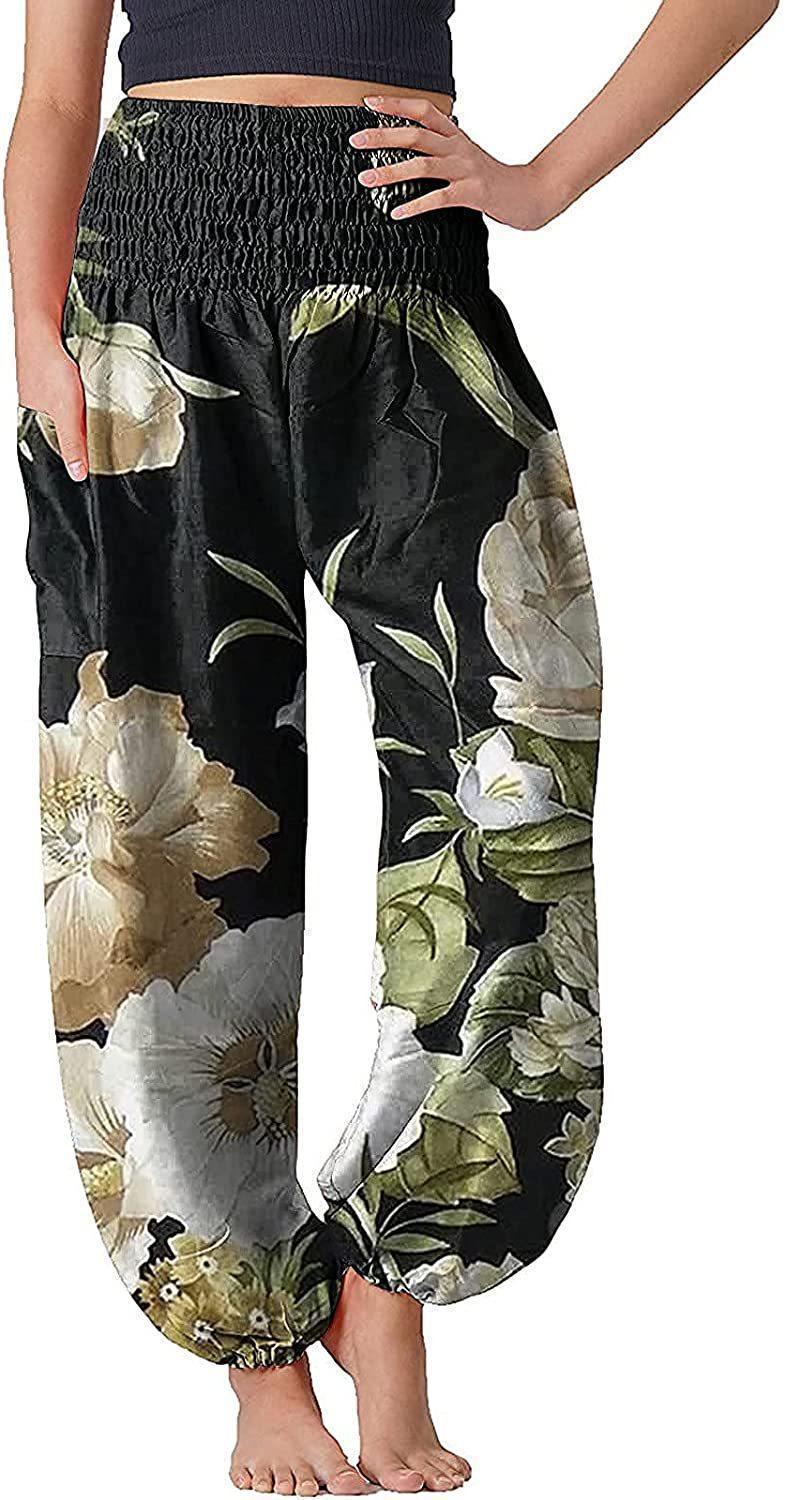 Damen Pumphose mit Bohemian-Print, lange Hose