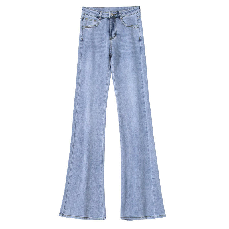 Retro American High Waist Bag Gesäß Frauen zeigen dünne Beine und lange Freizeithosen