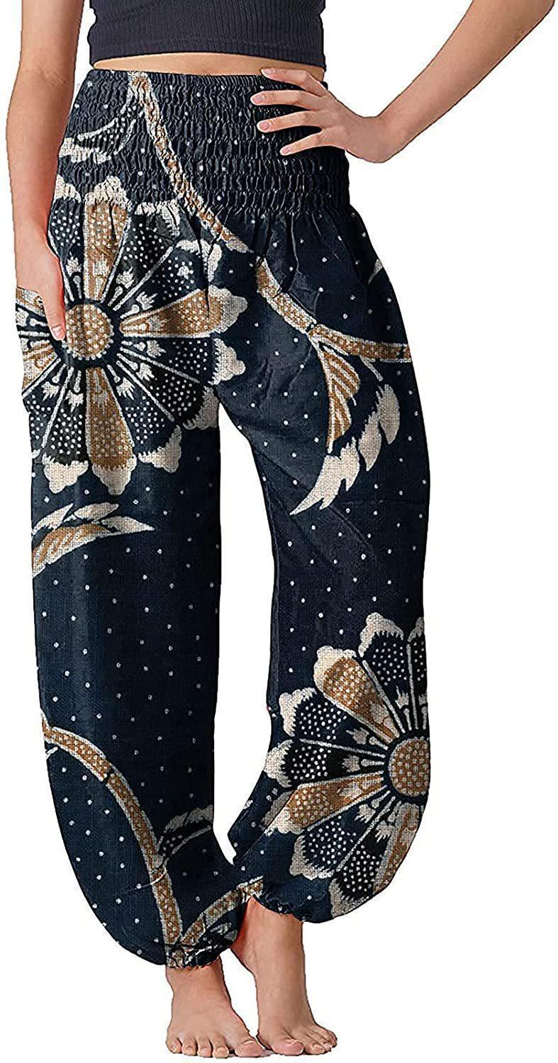Damen Pumphose mit Bohemian-Print, lange Hose