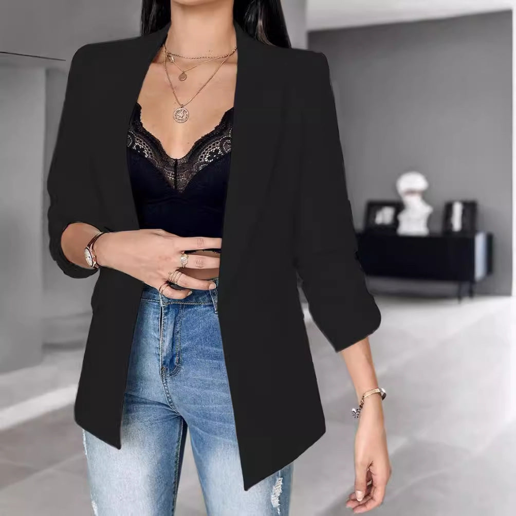 Langärmliger Cardigan-Anzugmantel für Damen