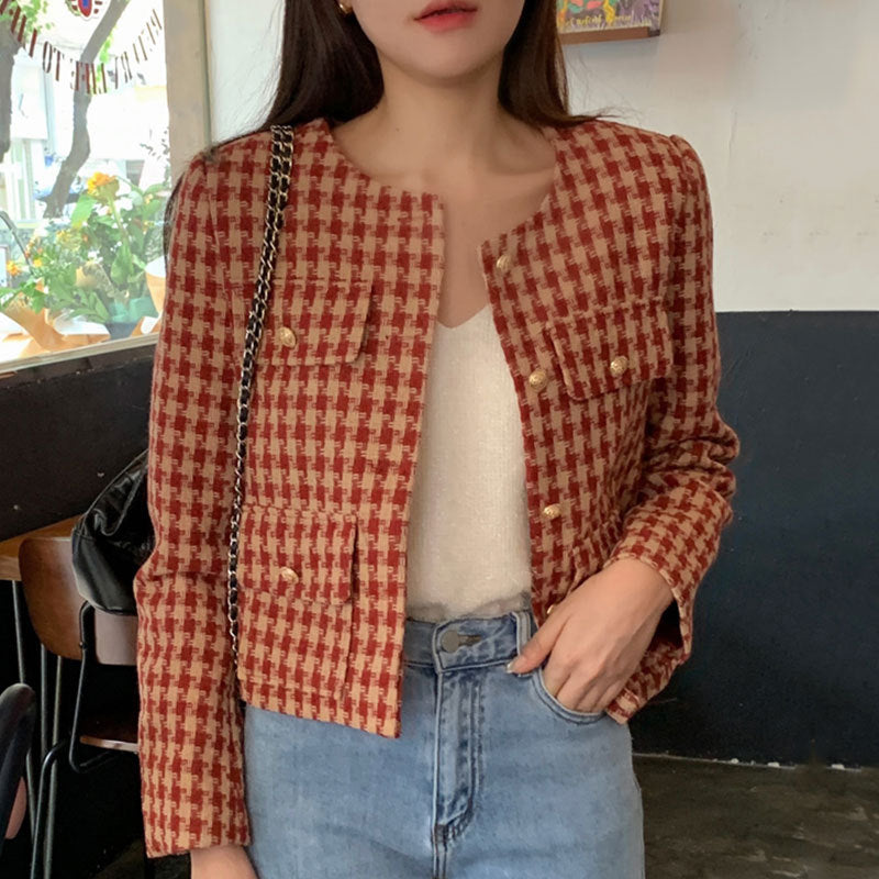Tartan-Kurzjacke für Damen
