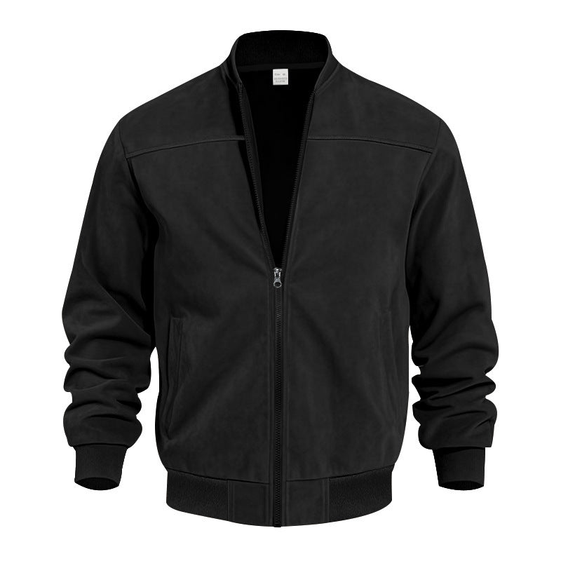 Herren Freizeitjacke aus Wildlederimitat – Große Größen mit Reißverschluss