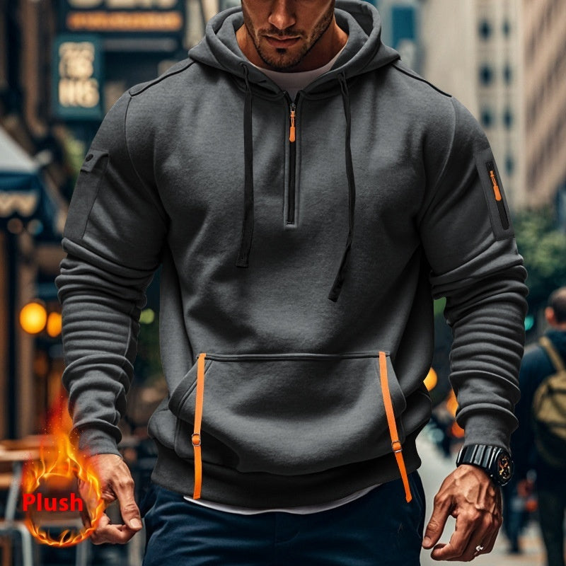 Herren Sweatshirt mit Multi-Zipper Armtasche