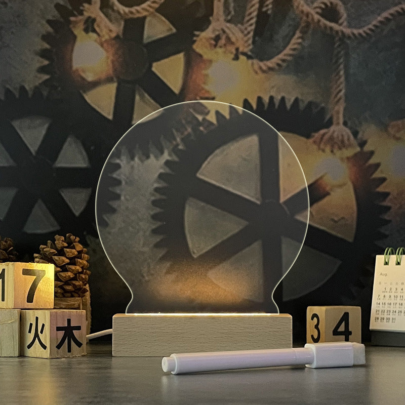 Kreatives Notizbrett, kreatives LED-Nachtlicht, USB-Nachrichtenbrett, Urlaubslicht mit Stift, Geschenk für Kinder, Freundin, Dekoration, Nachtlampe