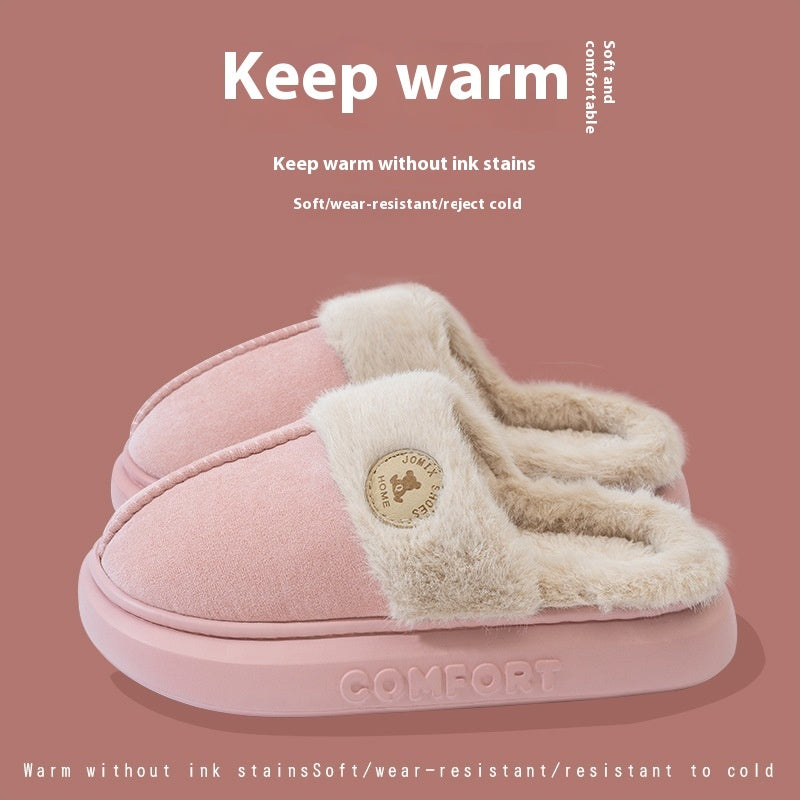 Neu Plüsch Hausschuhe Für Frauen Männer Winter Warme Hause Pantoffel Indoor Dicken sohlen