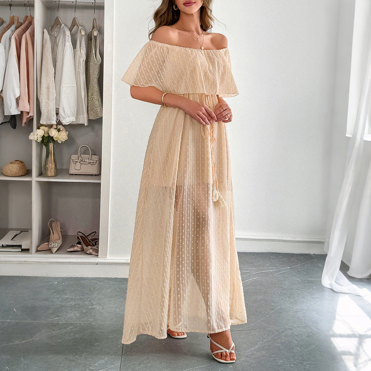 Elegantes Tube Top Korsett Kurzarm Damenkleid