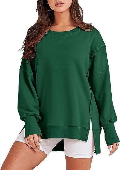 Solide Oversized Sweatshirt Rundhals Langarm Pullover Hoodies Tops Mode Herbst Frauen Kleidung Winter