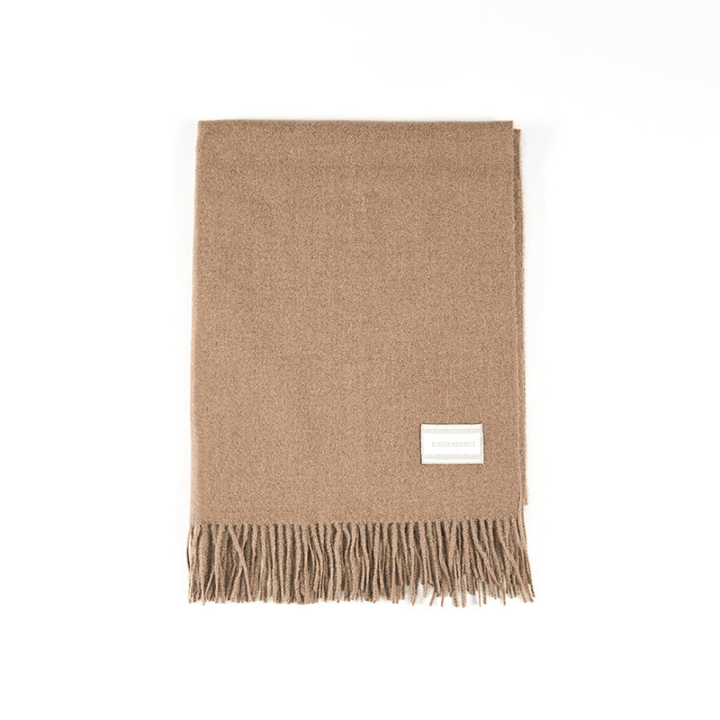 Unifarbener Fransenschal – Hautfreundlich & Warm, 181x73 cm