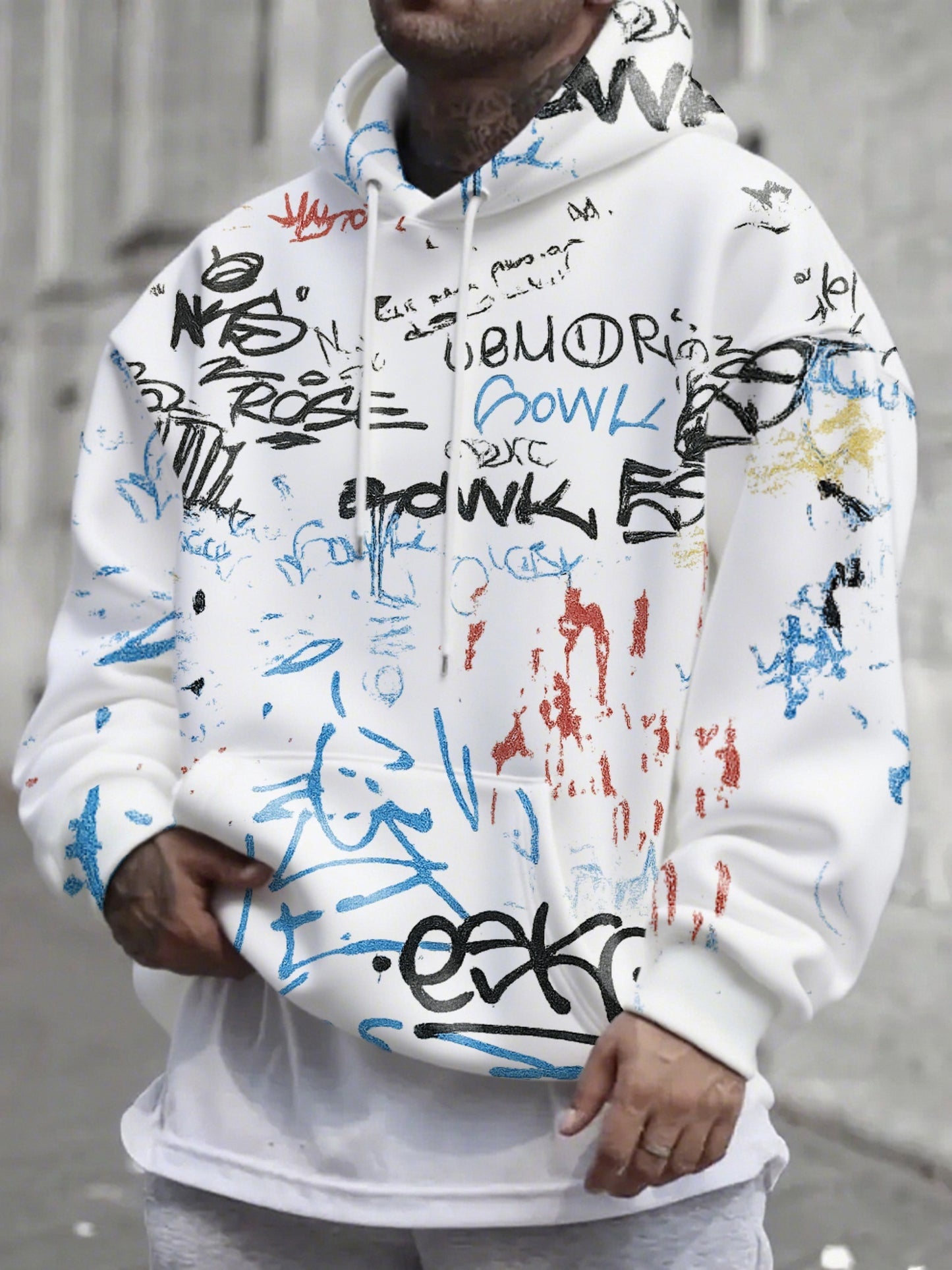Herren Hoodie aus Fleece-Stoff mit Kapuze