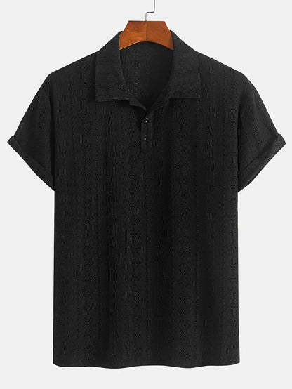 Herren Sommerhemd mit Hohldesign – Leicht, Atmungsaktiv & Kurzarm