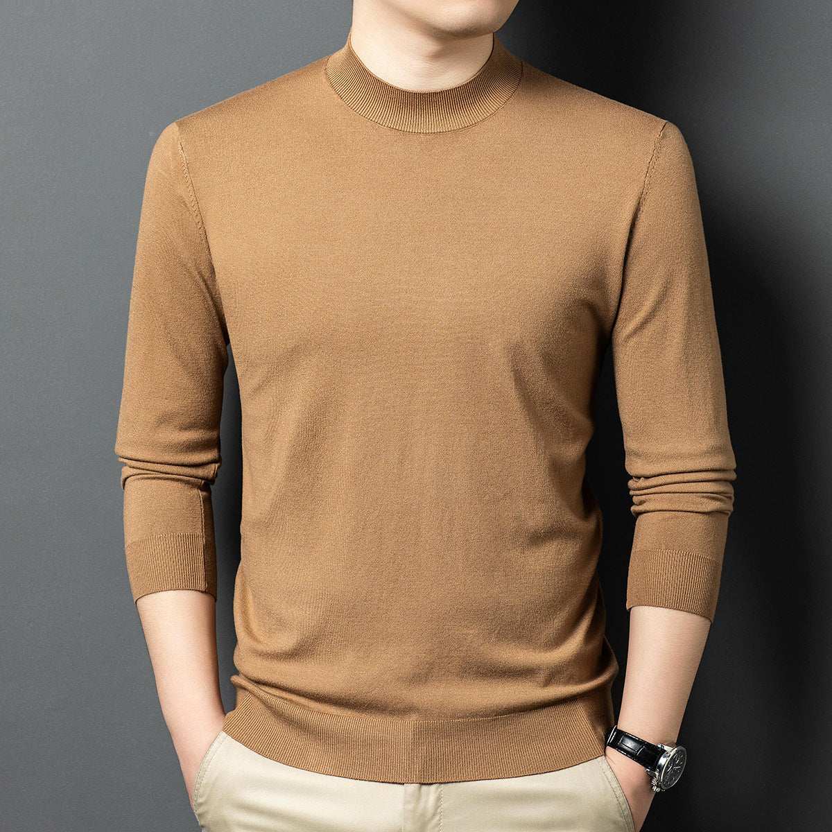 Round Neck Wool T Men's Sweater Skin-friendly