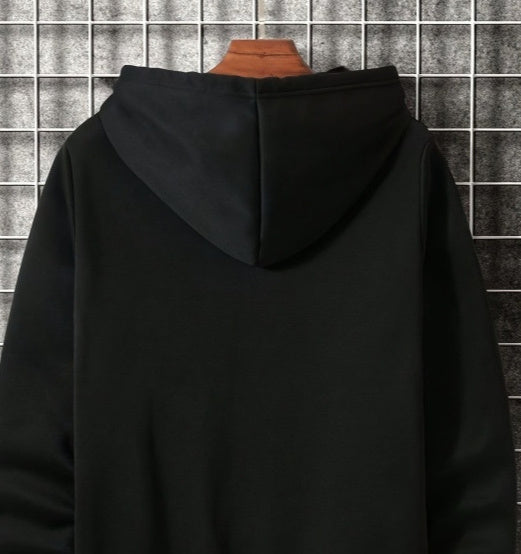 Herren Hoodie mit geometrischem Muster – Streetwear Kapuzenpullover im Hip-Hop Style