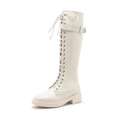 Damen Lange Stiefel Hohe Stiefel Flache Stiefel Große Größe