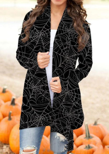 Halloween Digitaldruck Lässige Strickjacke Jacke Damen