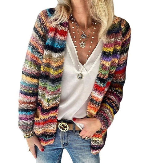 Pullover Strickjacke Dünner Mantel Lose Mantel Damen