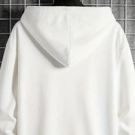 Herren Hoodie mit geometrischem Muster – Streetwear Kapuzenpullover im Hip-Hop Style