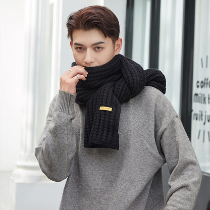 Unisex Wollschal – Langer Strickschal in Uni-Farben