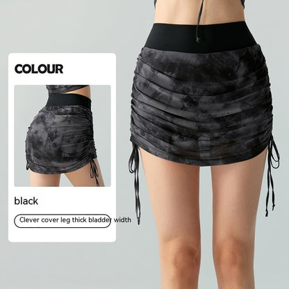 Bedruckte Batik-Yogaröcke aus Mesh für Damen