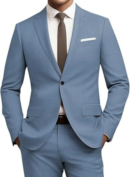 Herren Slim Fit Anzug – 2-teiliges Set für Business & Freizeit