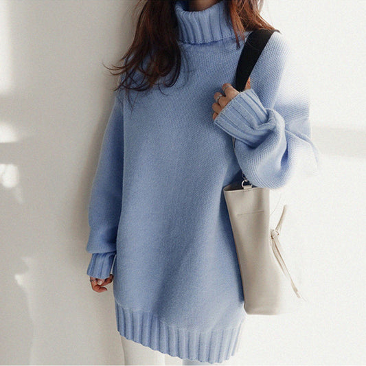 Wattierter Pullover mit hohem Kragen