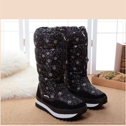 Damenstiefel Winterschuhe Damen Schneestiefel Plateau Warm halten Knöchel Winterstiefel mit dicken Pelzabsätzen
