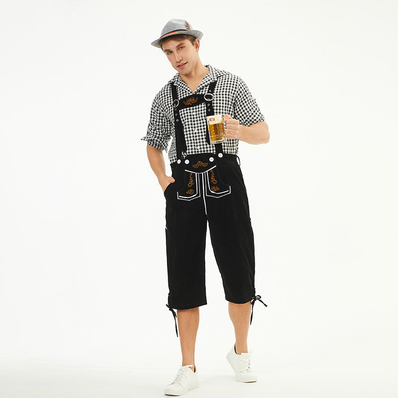 German Suspender Pants Beer Clothing Munich Beer Festival Clothing Bar Embroidered Suspender Pants