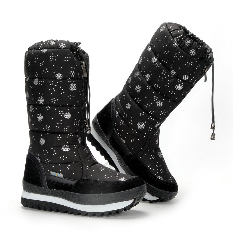 Damenstiefel Winterschuhe Damen Schneestiefel Plateau Warm halten Knöchel Winterstiefel mit dicken Pelzabsätzen