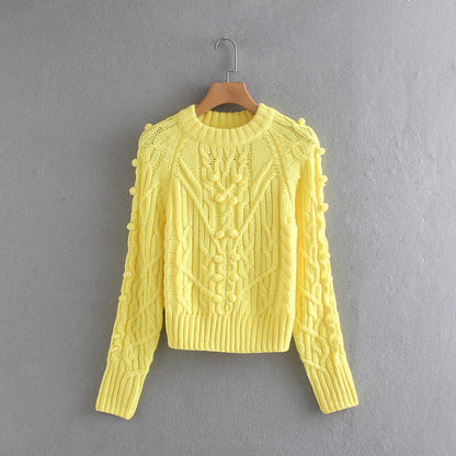 Pullover mit Rundhalsausschnitt und Zopfmuster