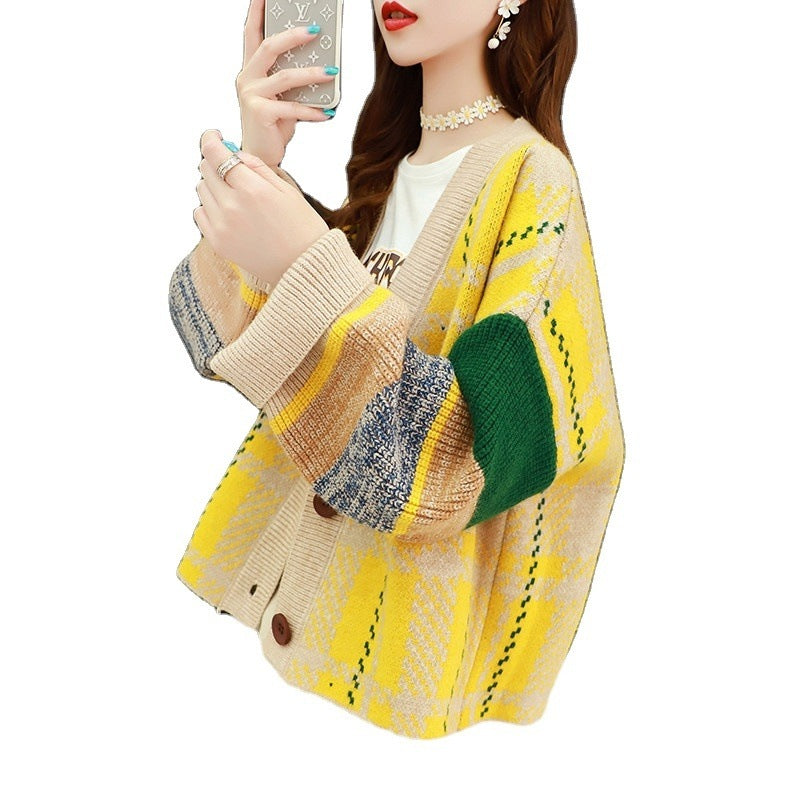Pullover Strickjacke Frauen Retro Lose Oberbekleidung