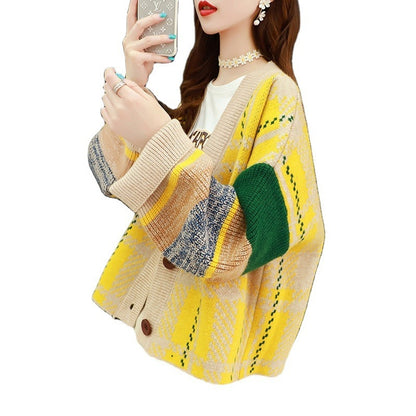 Pullover Strickjacke Frauen Retro Lose Oberbekleidung