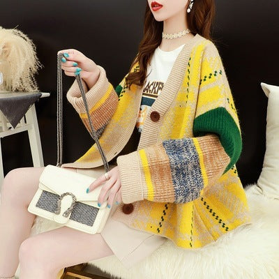 Pullover Strickjacke Frauen Retro Lose Oberbekleidung