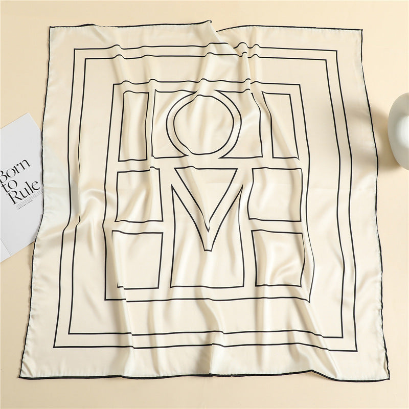 Quadratischer Damenschal mit einfarbigem Schal Quadratischer Damenschal mit einfarbigem Schal