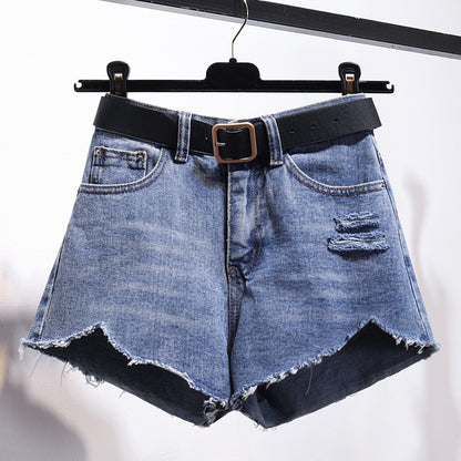 Unregelmäßige Jeansshorts Damen