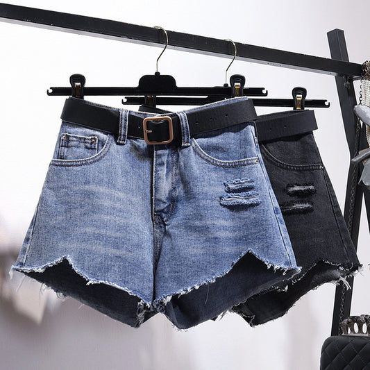 Unregelmäßige Jeansshorts Damen