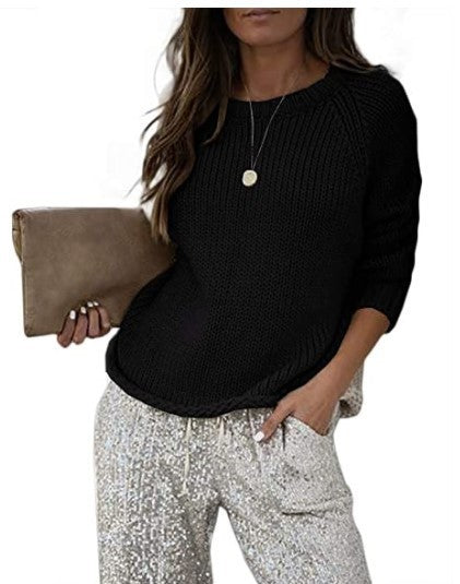 Lässiger Bottoming Sweater Strickpullover