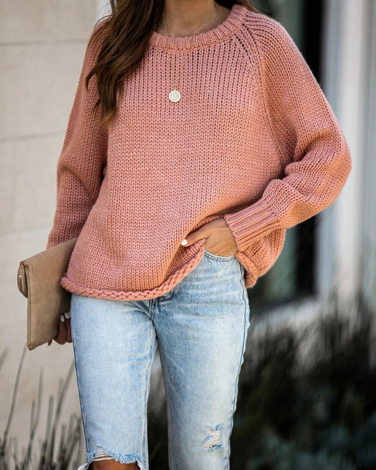 Lässiger Bottoming Sweater Strickpullover