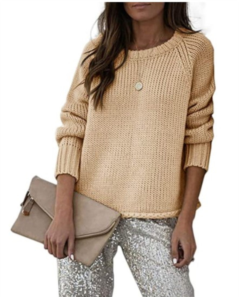 Lässiger Bottoming Sweater Strickpullover