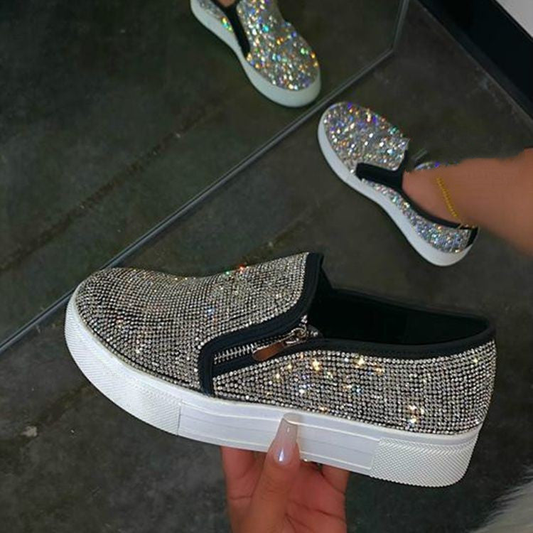 Große Strass Flache Casual Einzelschuhe Ein Pedal Lazy Schuhe