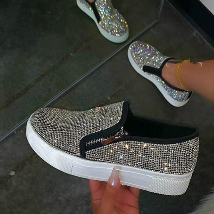 Große Strass Flache Casual Einzelschuhe Ein Pedal Lazy Schuhe