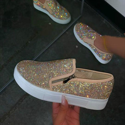 Große Strass Flache Casual Einzelschuhe Ein Pedal Lazy Schuhe
