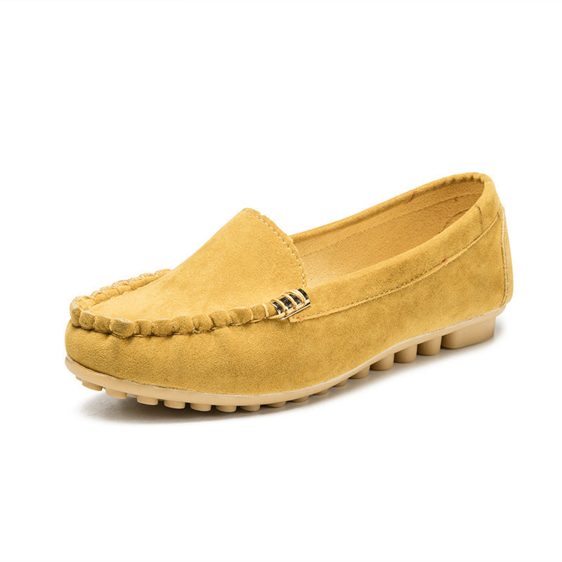 Flache Pumps mit flachem Absatz, einzelne Schuhe, flache Damenschuhe, Studenten-Erbsenschuhe