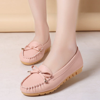 Flache Pumps mit flachem Absatz, einzelne Schuhe, flache Damenschuhe, Studenten-Erbsenschuhe