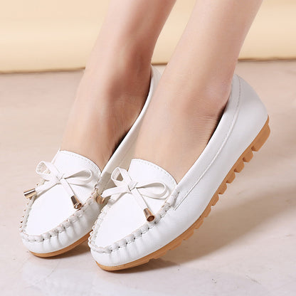Flache Pumps mit flachem Absatz, einzelne Schuhe, flache Damenschuhe, Studenten-Erbsenschuhe