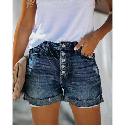 Jeansshorts mit hoher Taille für Damen