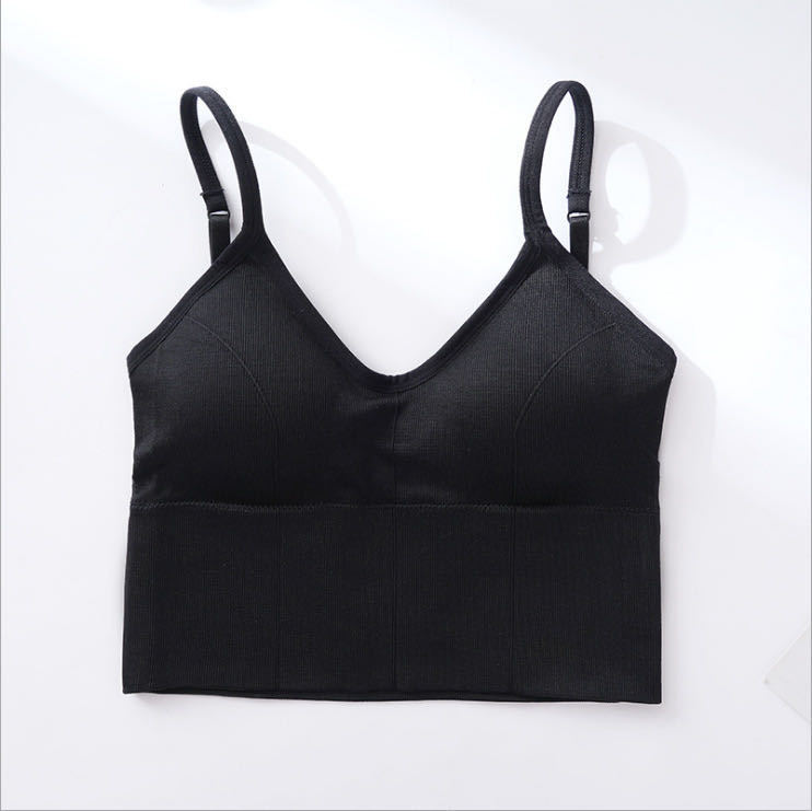 Baumwolle Sport Bhs Frauen Push-Up Solide Sport Bh Jogging