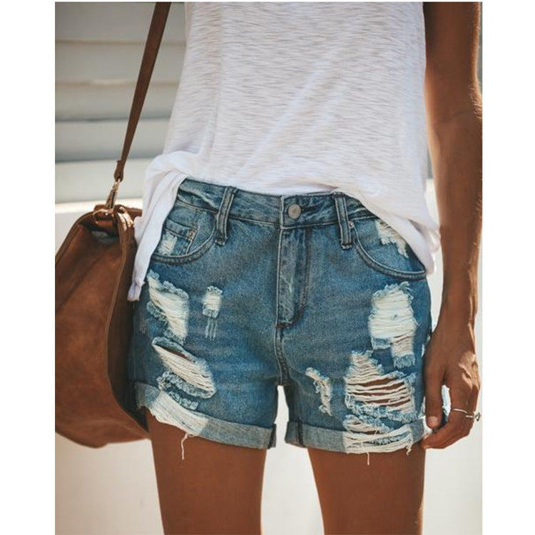 Zerrissene Jeansshorts für Damen
